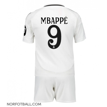 Billige Fotballdrakt Real Madrid Kylian Mbappe #9 Replika Hjemmedraktsett Barn 2024-25 Kortermet (med bukser)